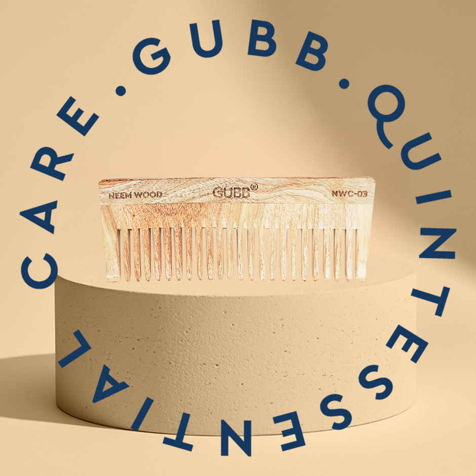 GUBB Wide Teeth Neem Wood Comb