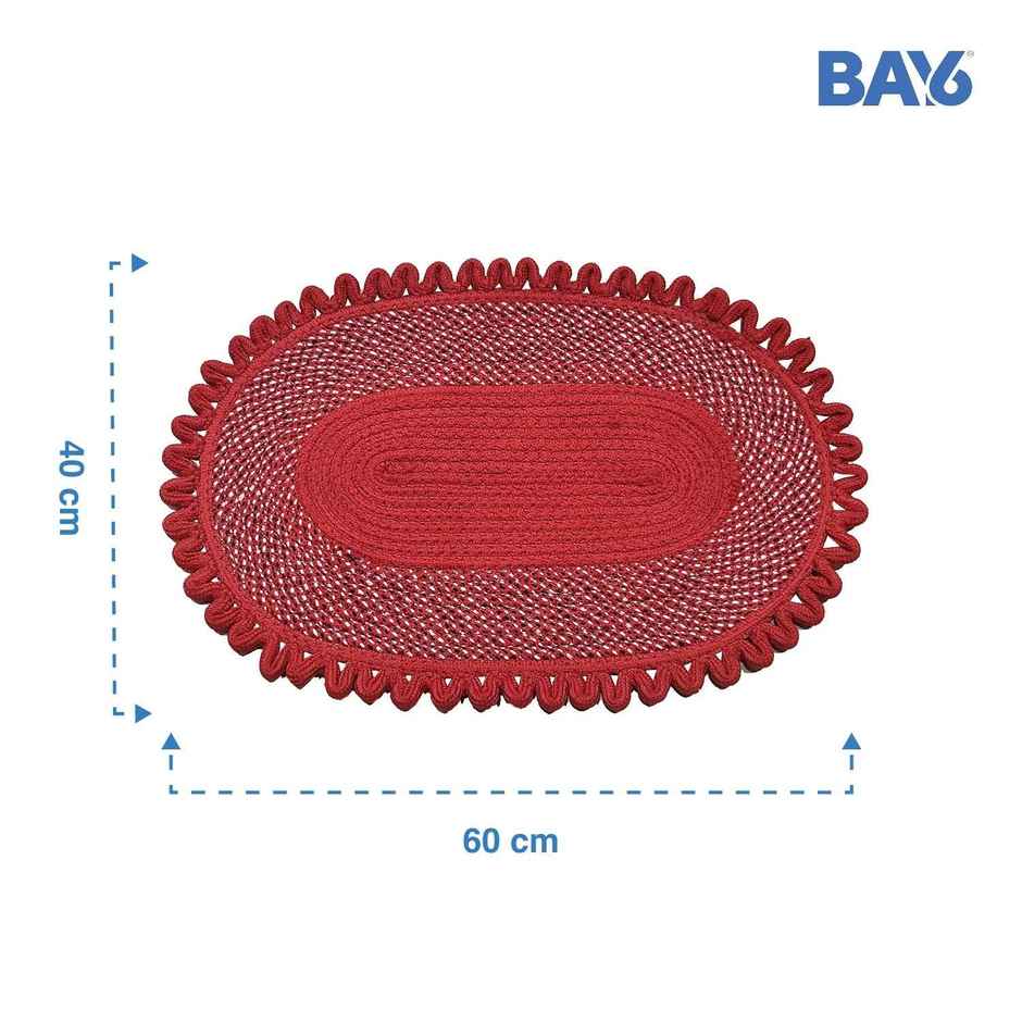BAY6 Acrylic Oval Doormat Set | 40 x 60 cm - Red