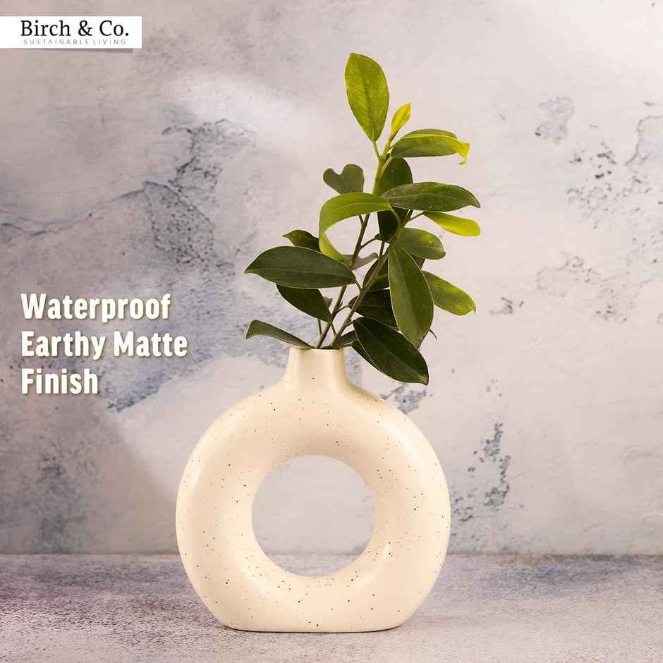 Birch & Co. Vase White Ring 6 in
