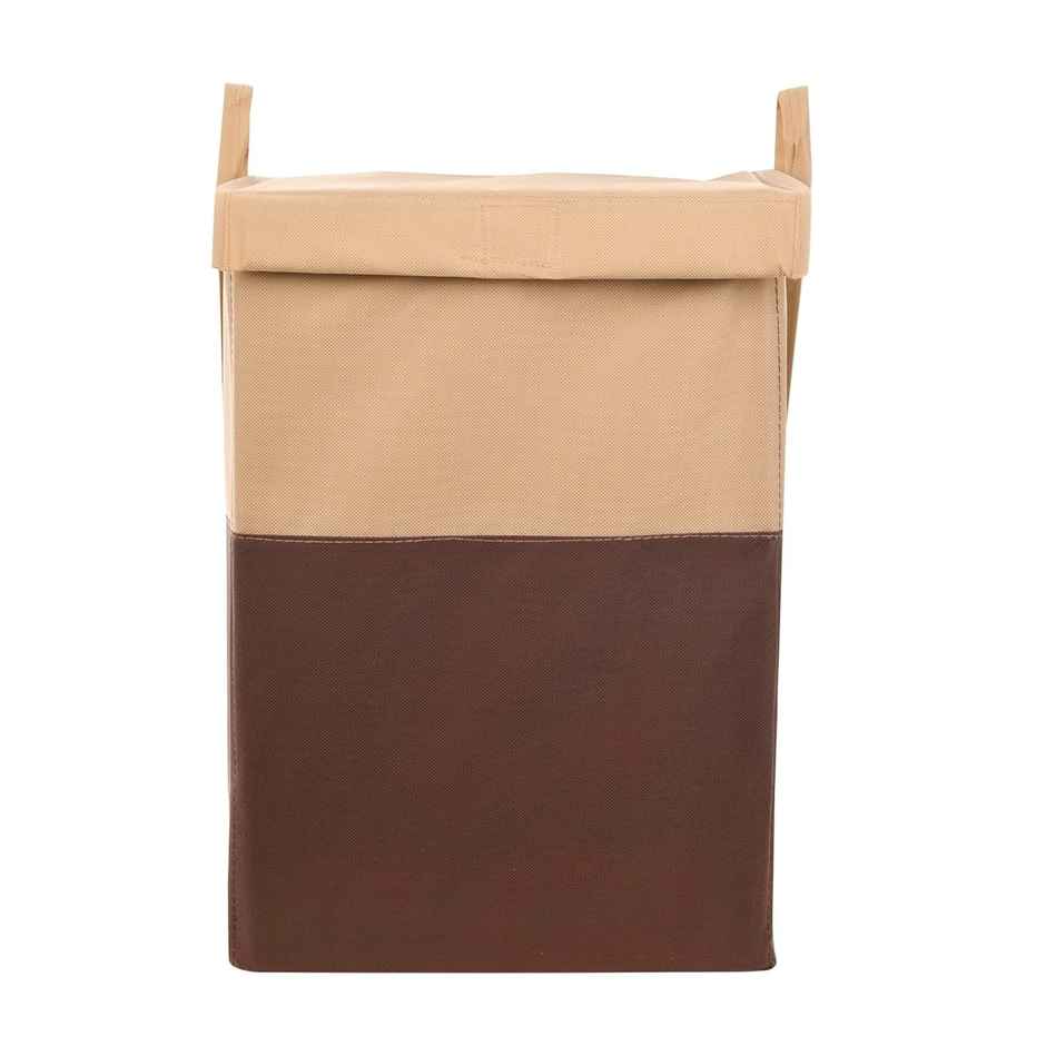 Perpetual Laundry Cloth Basket | 75L Waterproof Foldable Bag with Lid | Brown