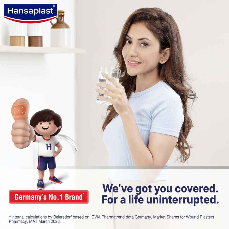 Hansaplast Washproof Antiseptic Plaster Strips Waterproof Bandage For Cuts & Wounds First-Aid