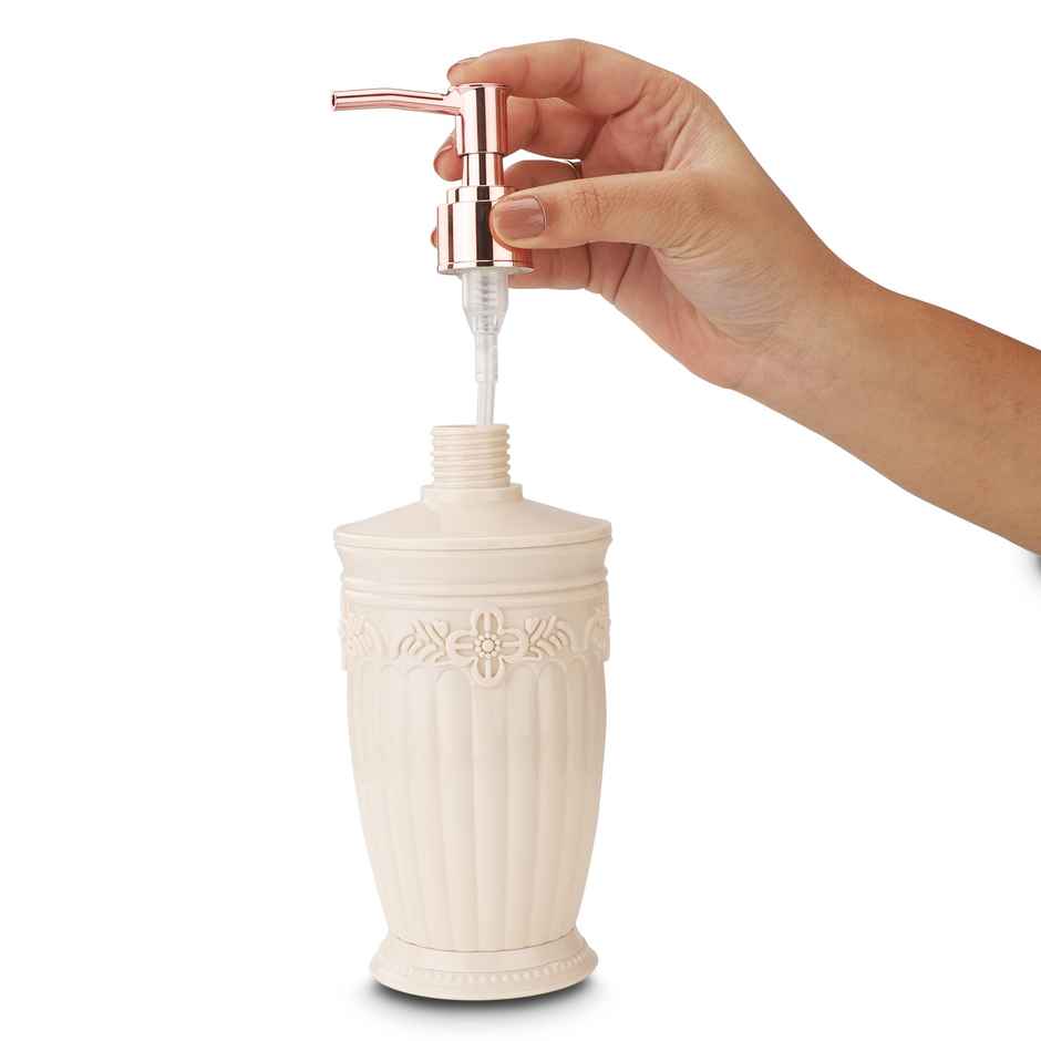 Nayasa Bianca Plastic Soap Dispenser for Kitchen & Bathroom | Beige