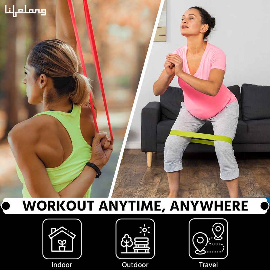 Lifelong Heavy Resistance Band For Workout|Exercise & Stretching|Men & Women|Light(Llrb165,Yellow)