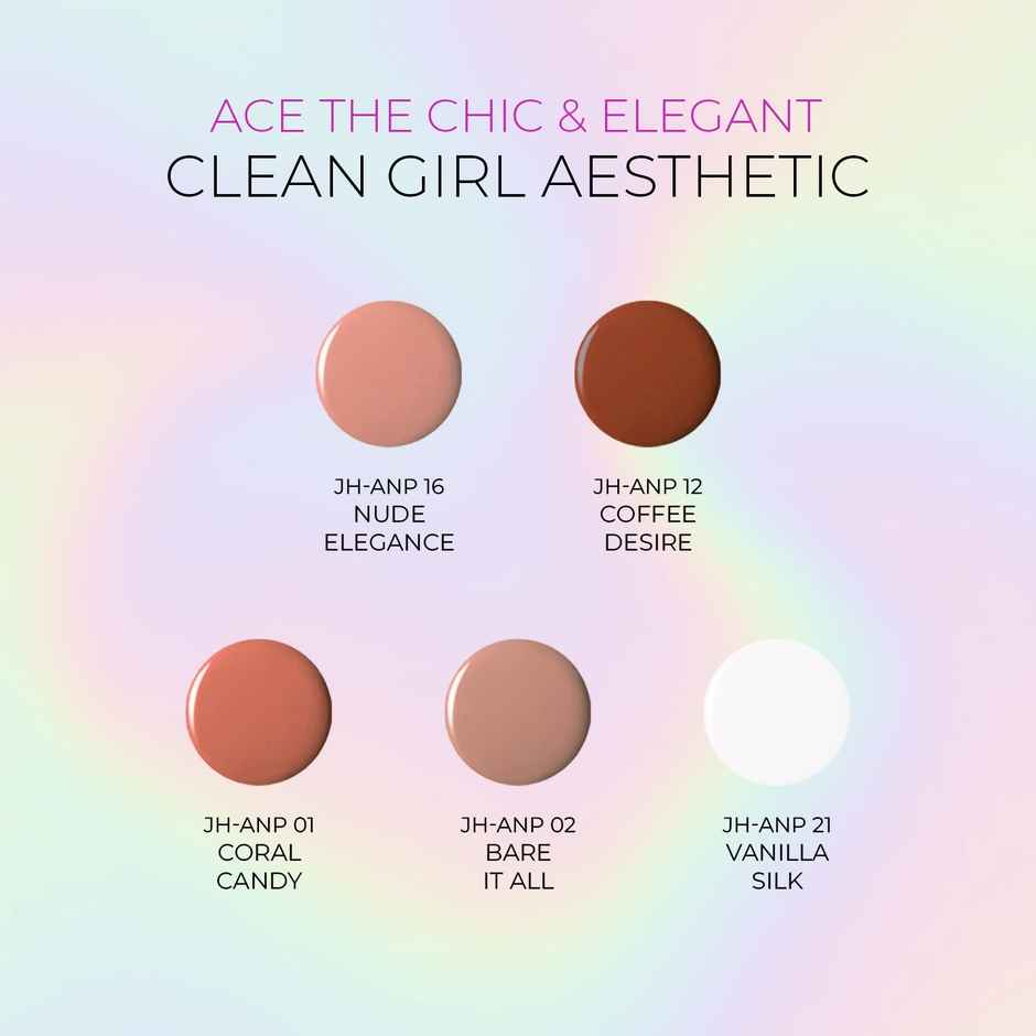 Just Herbs Clean Girl Aesthetic Nail Paint Kit | Complete Set