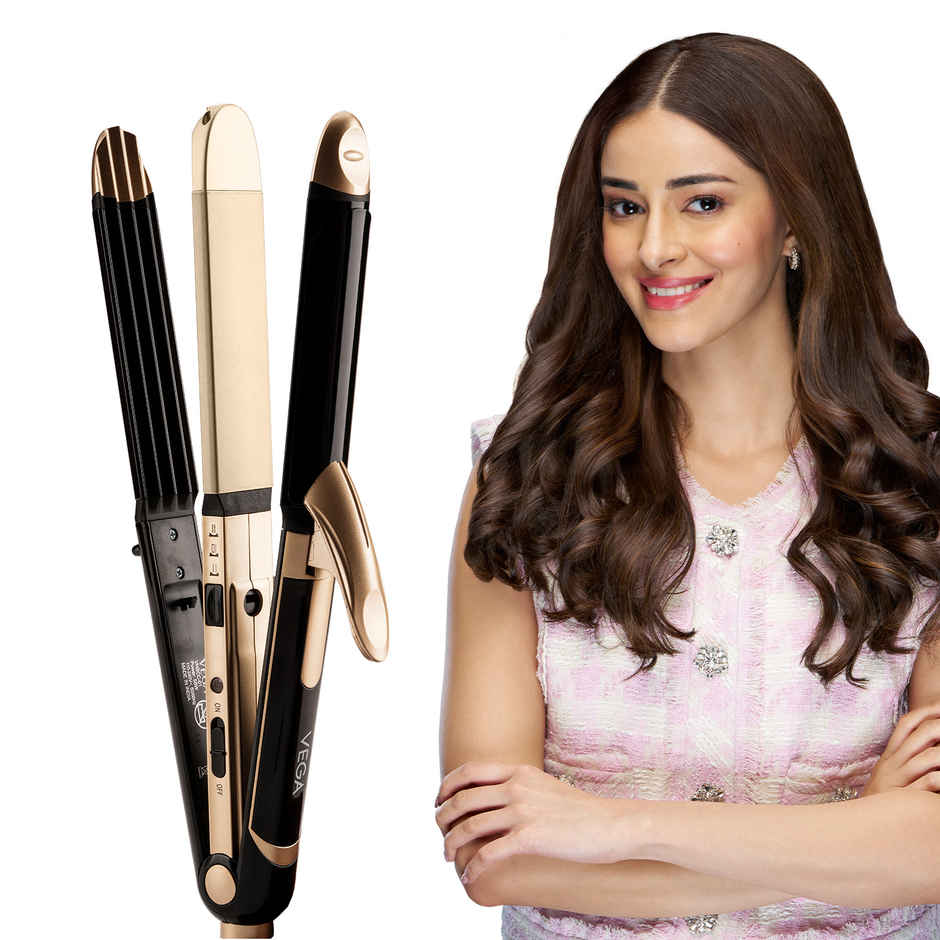 Vega 3 in 1 Hair Styler Straightener, Curler and Crimper for Women, Multi Hair Styler (VHSCC-01)