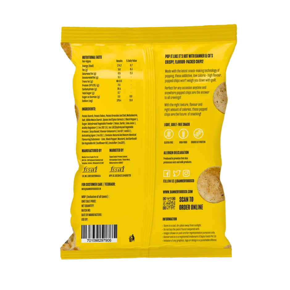 Banner & Co Lemon & Pepper Popped Chips