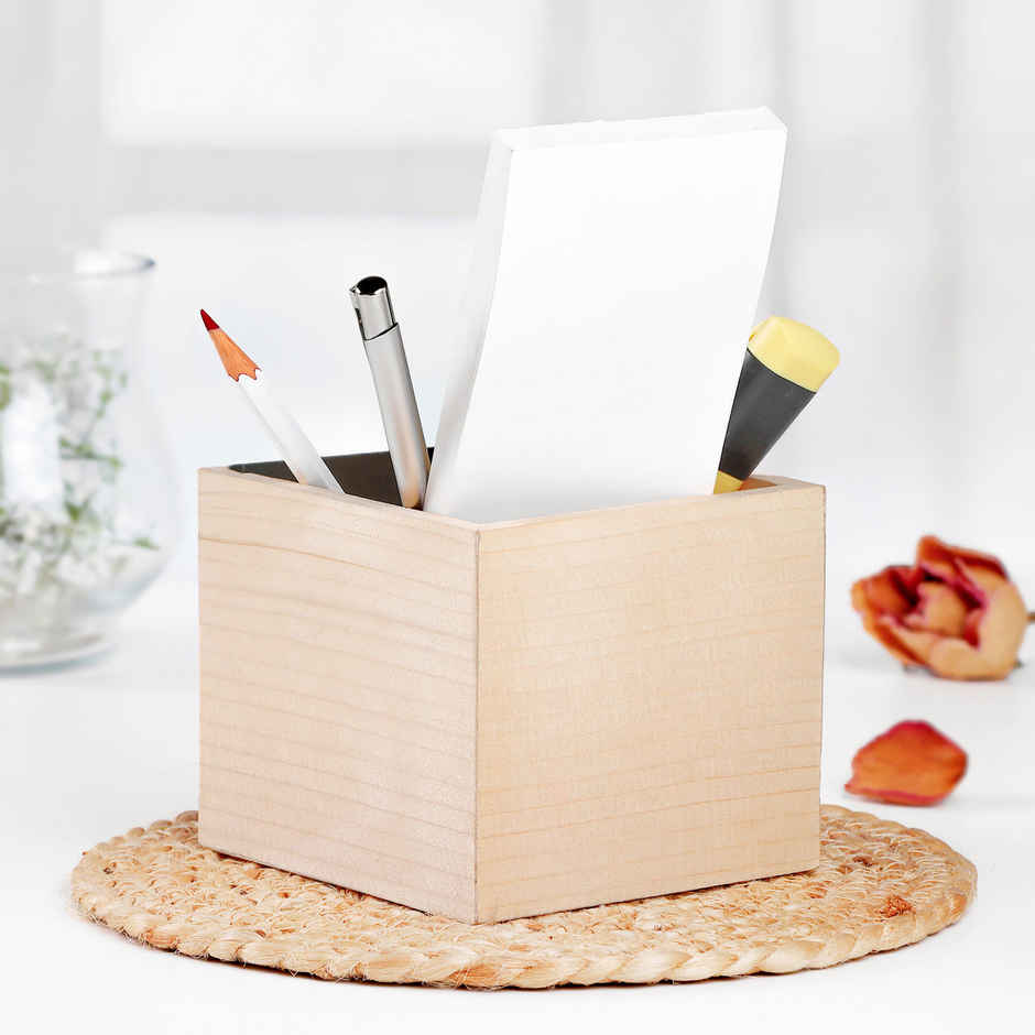 Premium Wooden Stationery Holder with Feminine Symbol | FNP