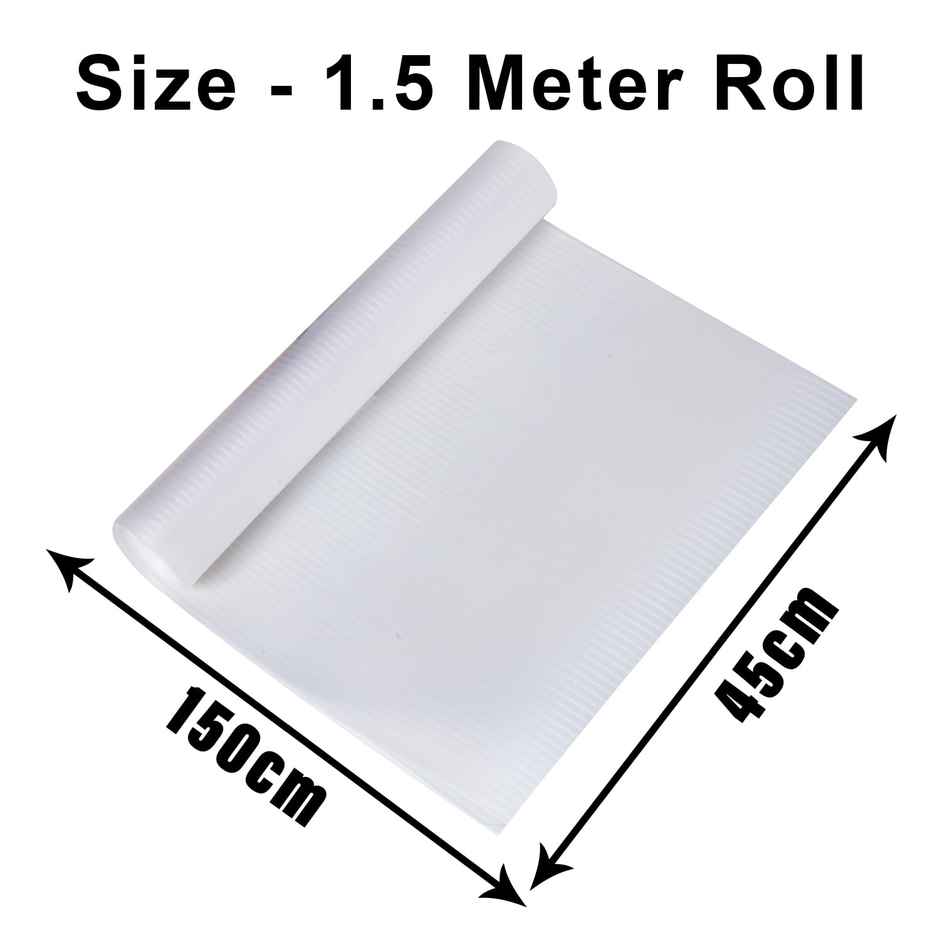 Kuber Industries PVC 1.5 MTR Lining Shelf Liner for Kitchen Liners | Cabinets and Drawers Mat|White