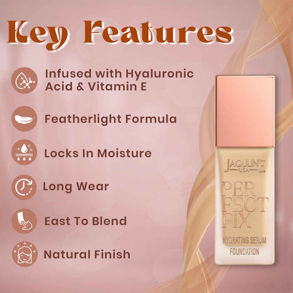 Jaquline Usa Perfect Fix Hydrating Serum Foundation | Golden Beige 03