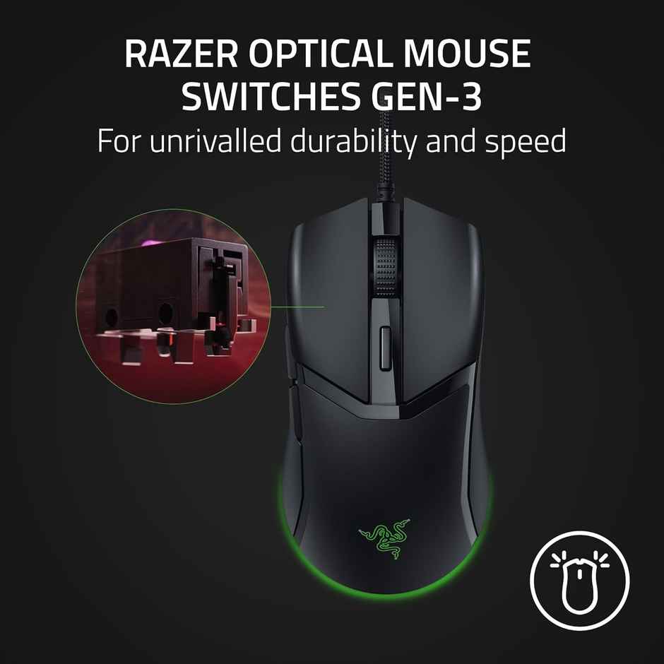 Razer Cobra Wired Gaming Mouse: 58G Lightweight Design - Gen-3 Optical Switches - Black