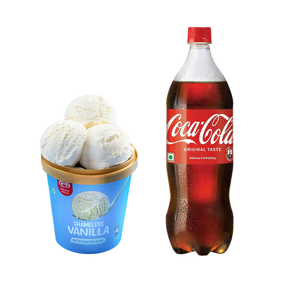 Kwality Wall'S Shameless Vanillaâ Tub(700ml) & Coca-Cola Soft Drink(2.25l) Combo