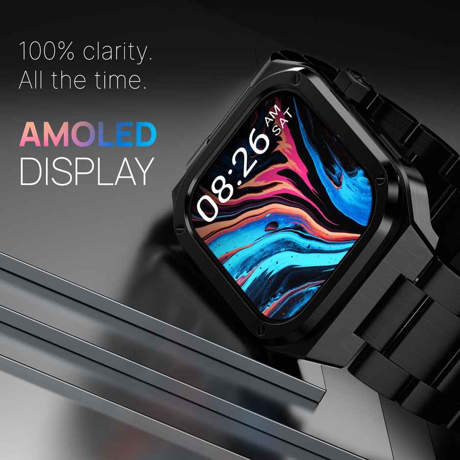 Noise Colorfit Chrome Smartwatch with Bluetooth Calling | 1.85" Display | Sleep tracker - Elite Silver