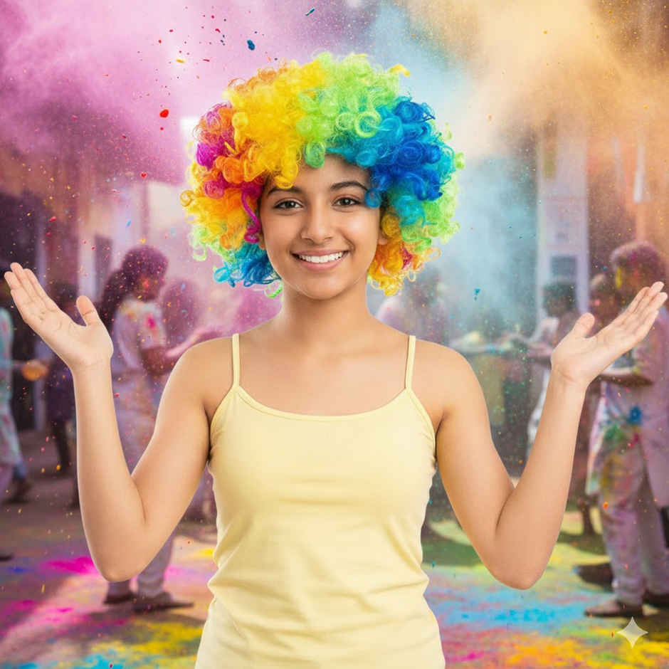 Colorful Wigs for Holi Party Hair Wig for Kids, Men and Women | Party Propz