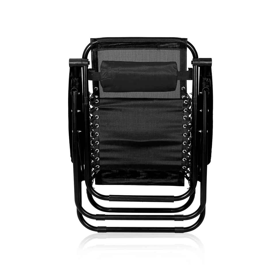 Arlavya Premium Foldable & portable recliner relaxing Arm Chair with adjustable pillow - Black