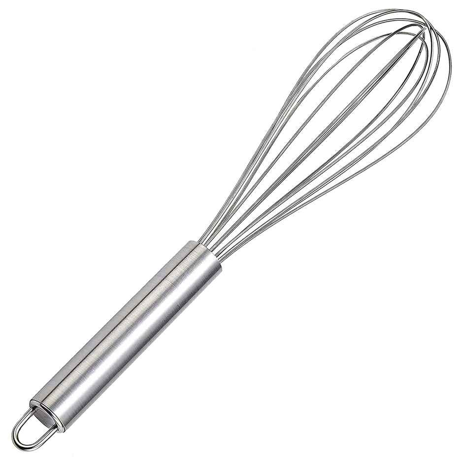 Kuber Industries Multiuses 25cm Stainless Steel Kitchen Utensil Wire Whisk | Egg Beater (Silver)