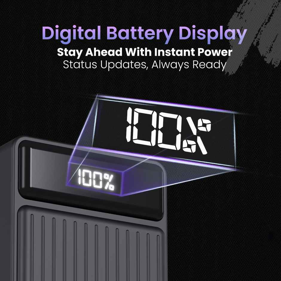 Portronics Luxcell B 20k 22.5W 20000 mAh Power Bank - Black