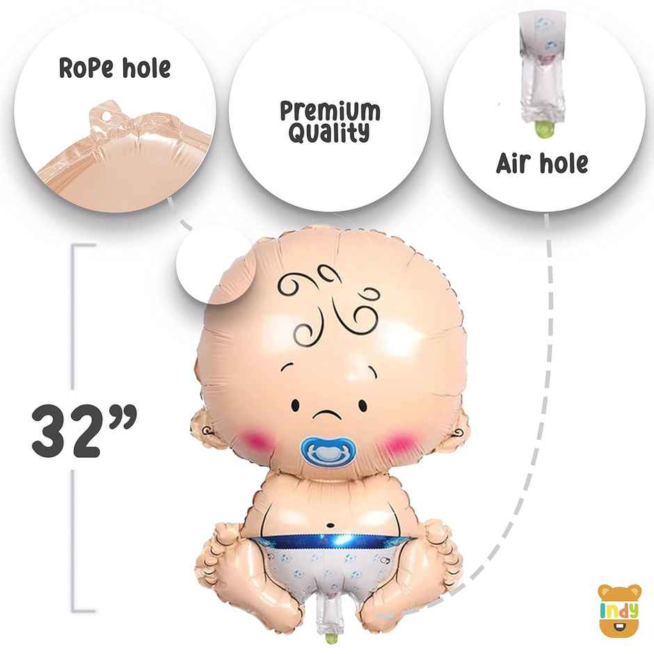 Just Party Balloons Combo For Boy - Baby Boy Welcome, Blue Star, Little Prince Welcome Balloon