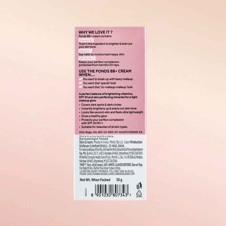 Pond's Bb+ Cream Instant Spot Coverage + Light Make-Up Glow Natural