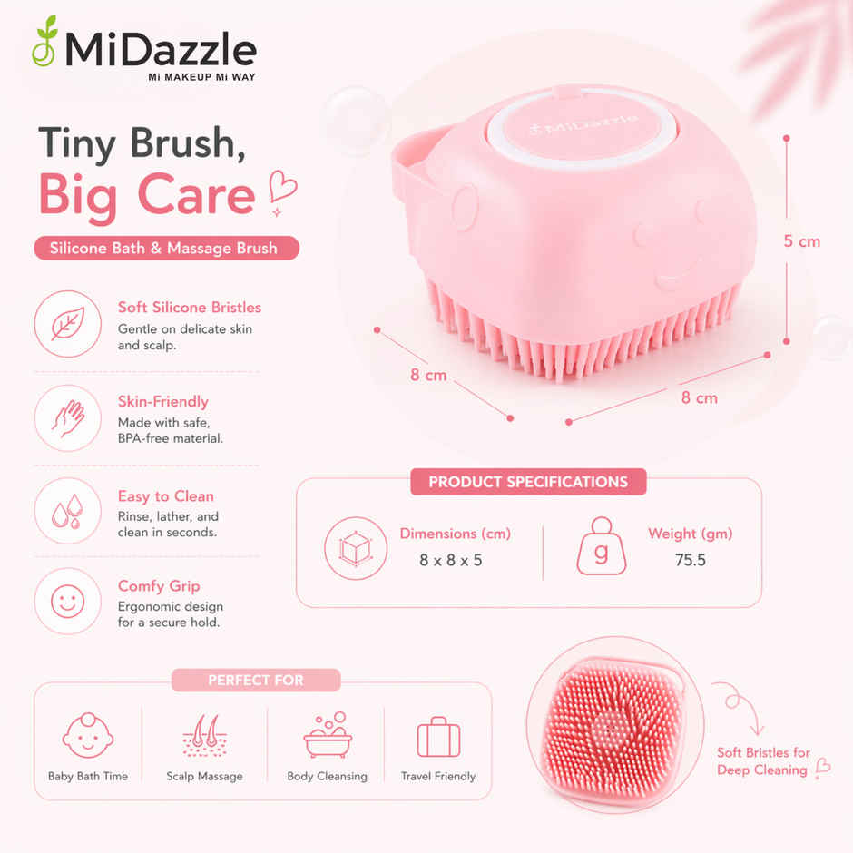 Midazzle Silicone Massage Bath Scrubber with Soap Dispenser | Assorted | MISB6202