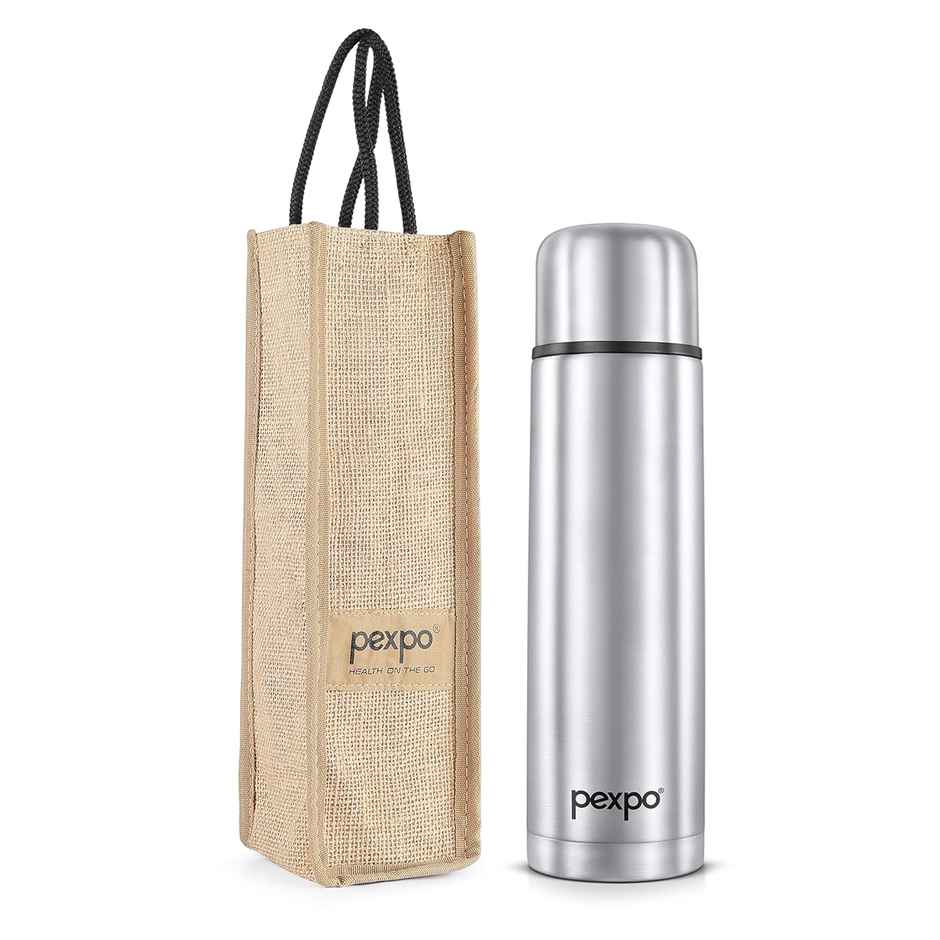 Pexpo Thermosteel Flip Lid Flask Flamingo | 1 L | Silver