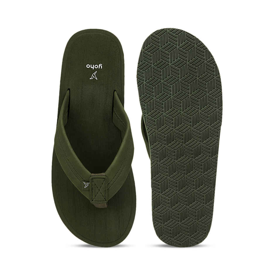 Yoho Men Slippers Bubbles | Olive Green | UK 7