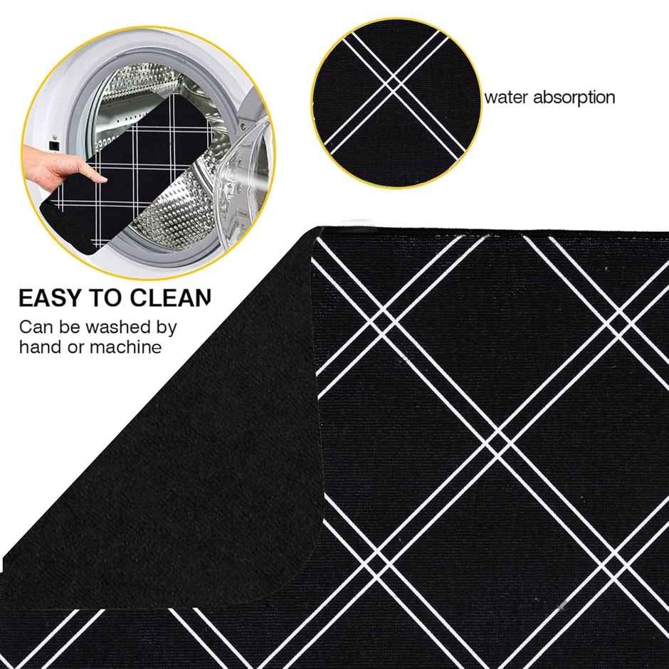 Cutting EDGE Microfiber Dish Drying Mat | Non-Slip, Water Absorbent for Kitchen Utensils | Black
