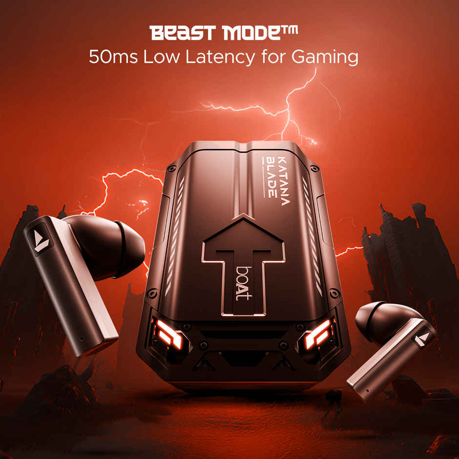 boAt Immortal Katana Blade 2.0 With Beast Mode, Rgb Leds, 70 Hrs Playback, Asap Charge, Gunmetal Black