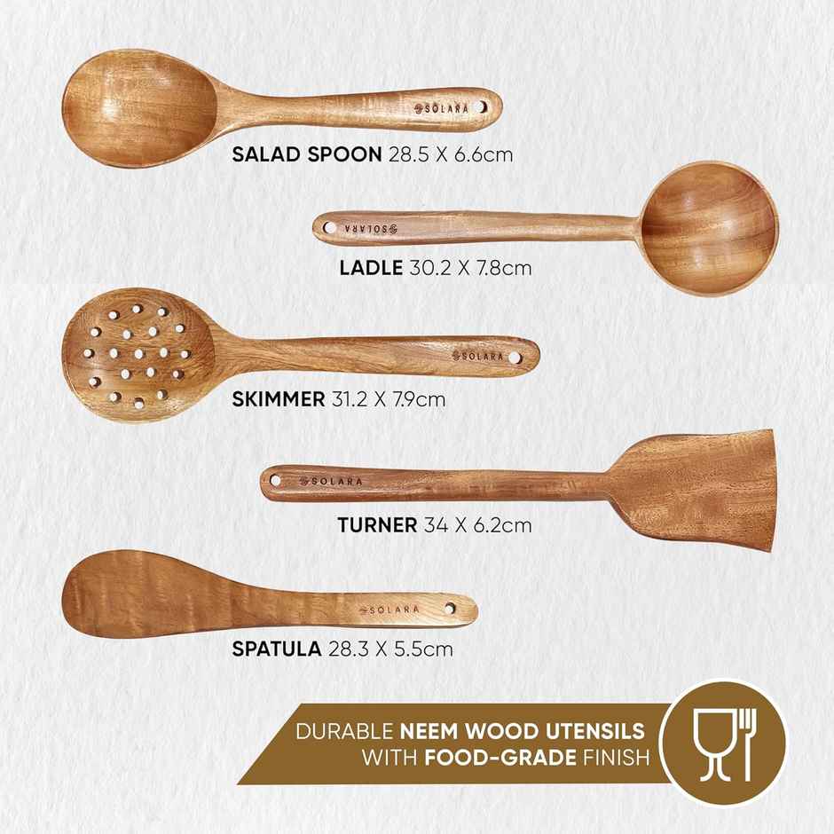 Solara Neem Wooden Spatula Set