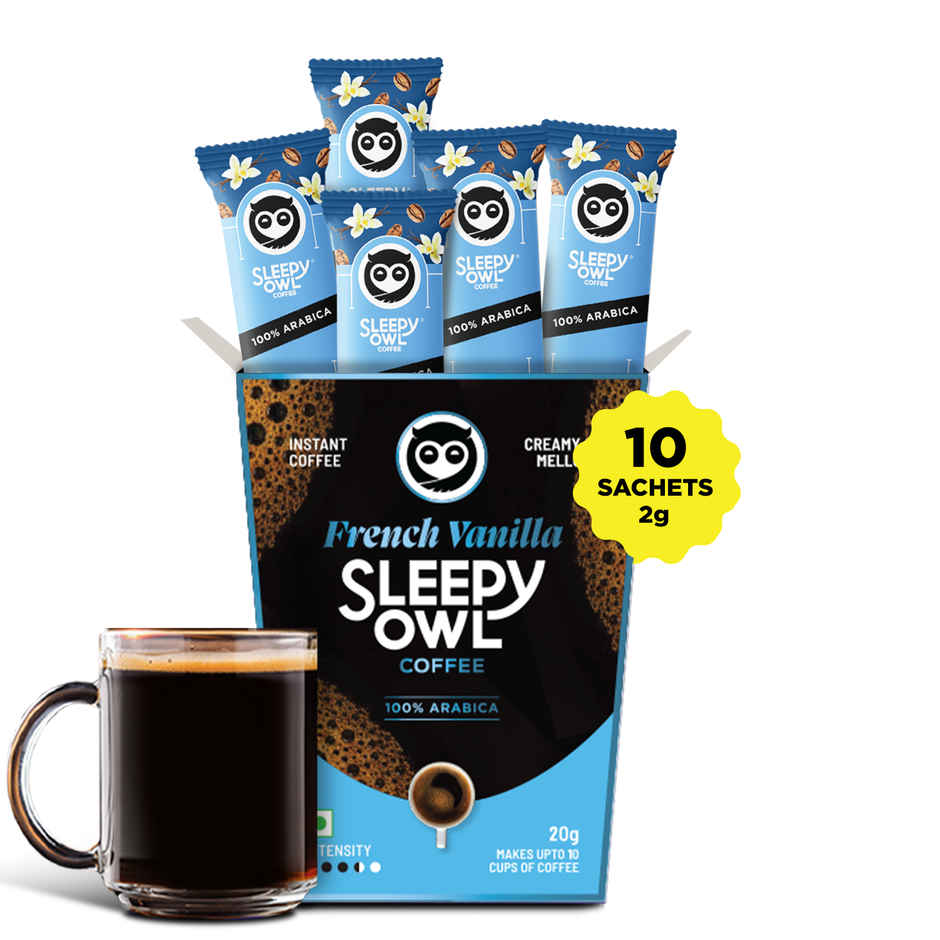 Sleepy Owl French Vanilla Pure Arabica Instant Coffee Sachets