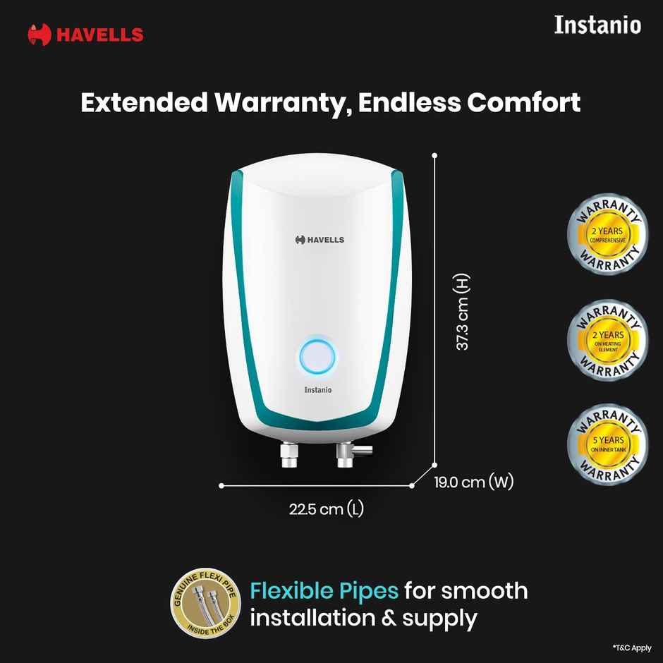 Havells Instanio 3 Litre Instant Water Heater (White Blue)
