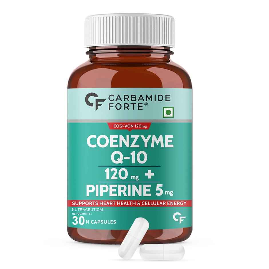 Carbamide Forte Coq10 Coenzyme Q10-120mg Capsule with Piperine 5mg Supplement 30 Veg Capsules