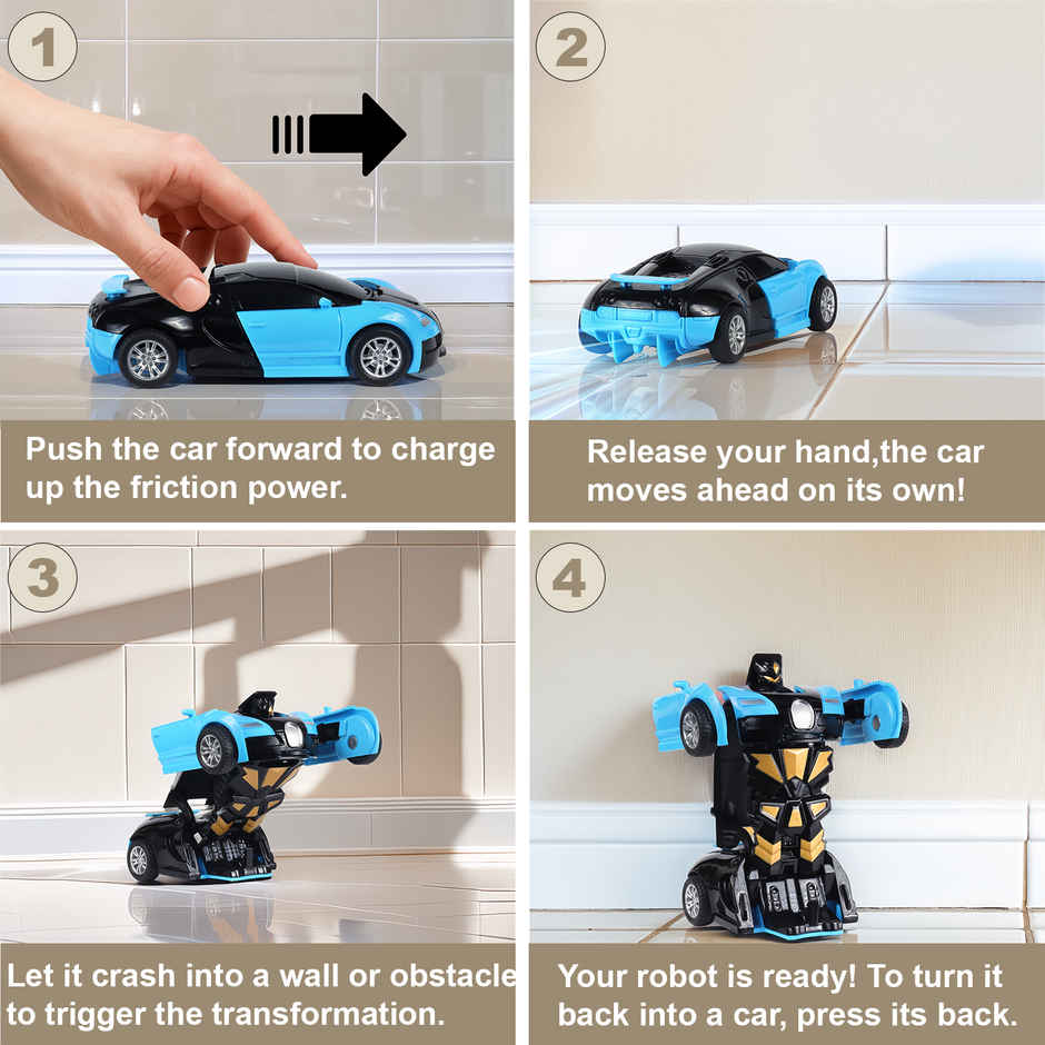 Race N Roll Deforming Friction Car Bug Blue
