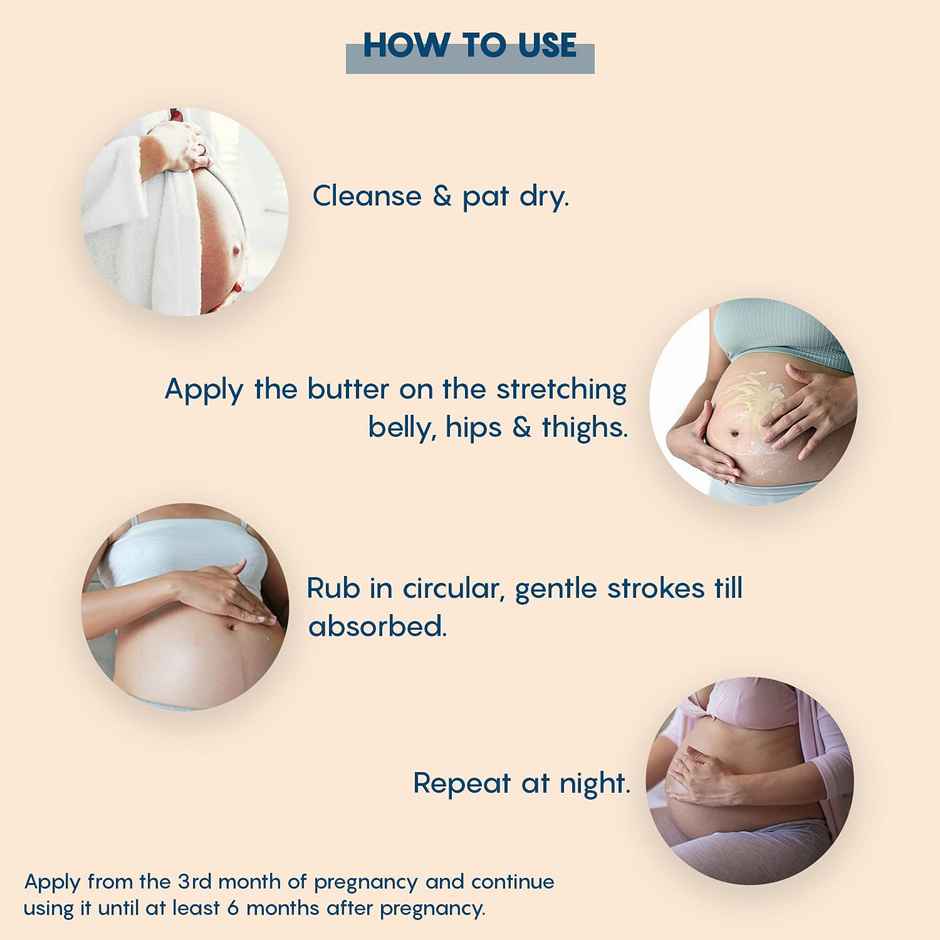 The Moms Co. Natural Body Butter For Pregnant Belly, Dry Skin With Shea And Cocoa Butter .