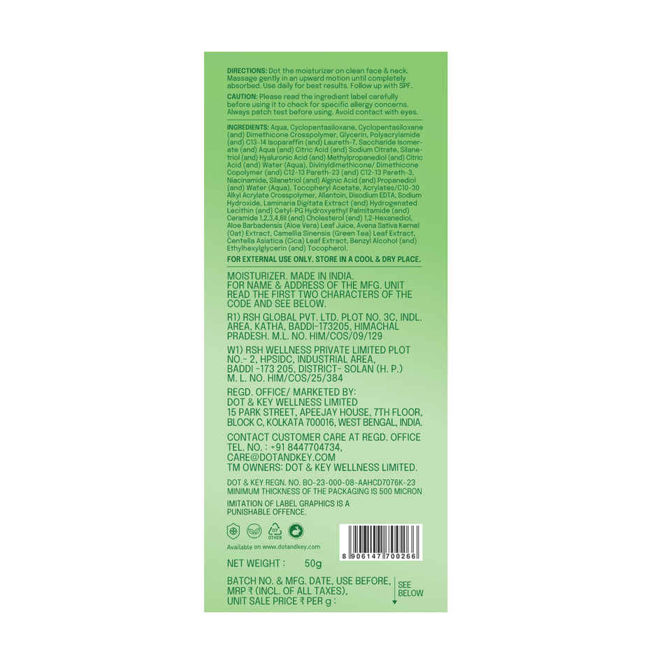 Dot & Key CICA + Niacinamide Oil-Free Moisturizer for Dark Spot, Oily, Sensitive & Acne Prone Skin