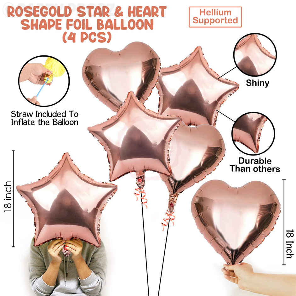 Decoration Rose Gold Balloon Combo | Party Propz