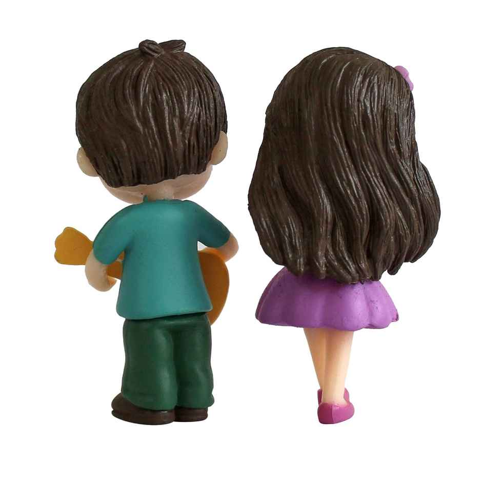 Tied Ribbons Miniature Romantic Couple Guitar Statue