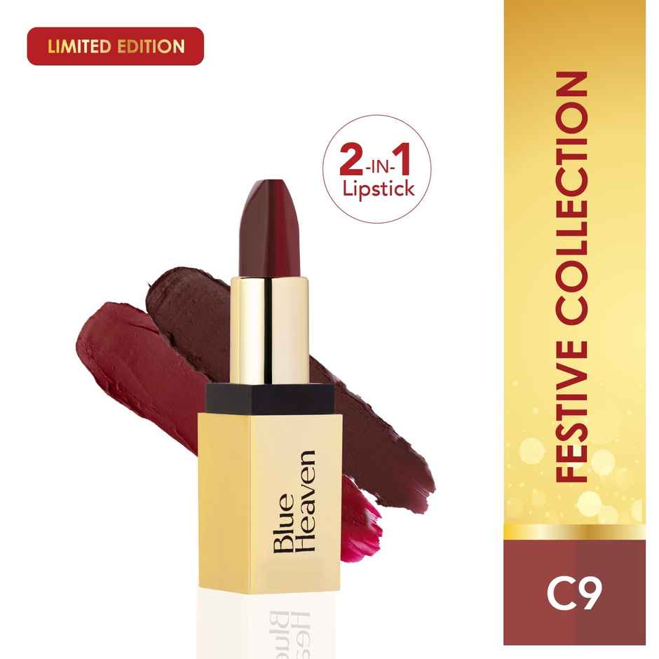 Blue Heaven 2 In 1 Festive Lipstick Dual Shade Ultra Lightweight Soft Matte Finish - C9