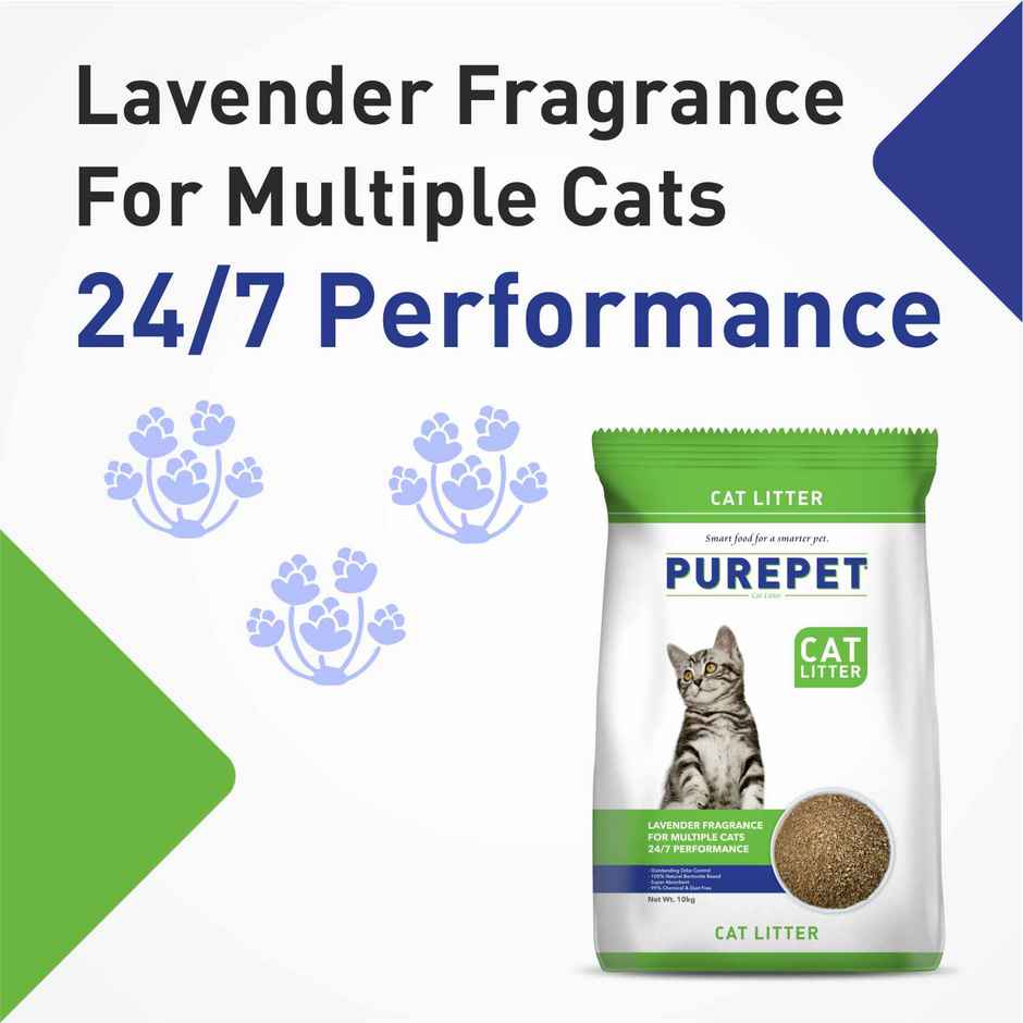 Purepet Lavender Fragrance Cat Litter for Multiple Cats Pet Litter Tray Refill