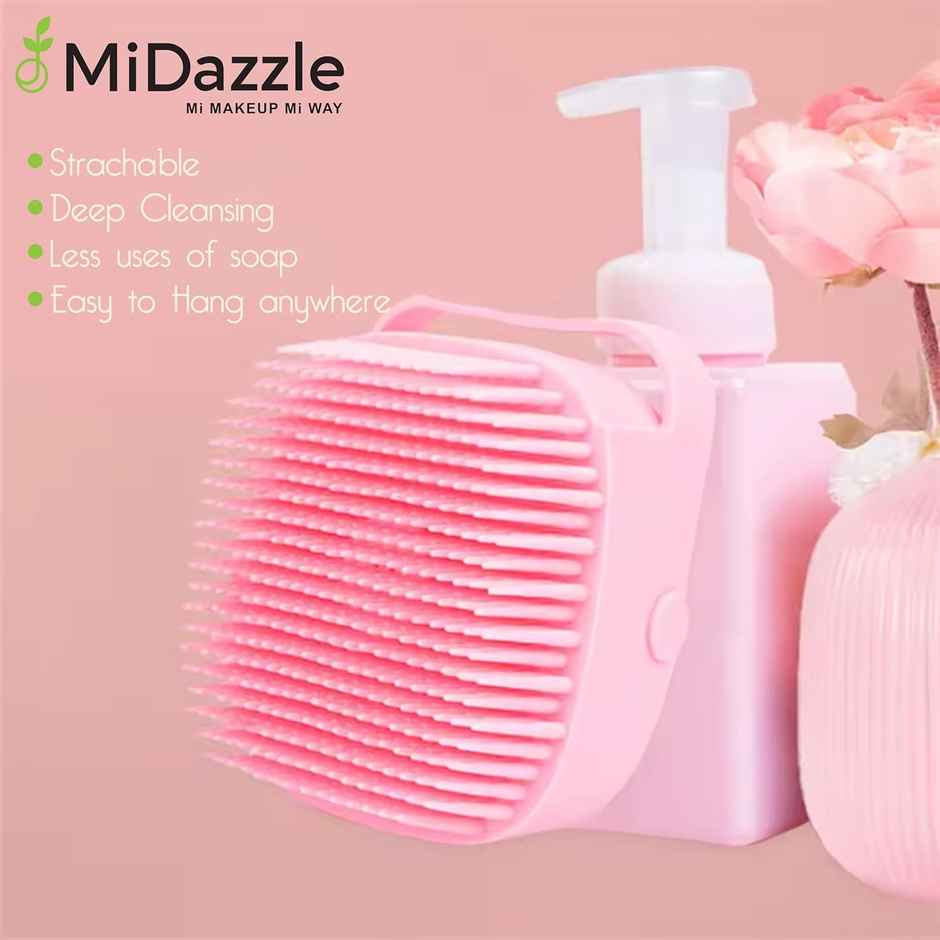 Midazzle Silicone Massage Bath Scrubber with Soap Dispenser | Assorted | MISB6202