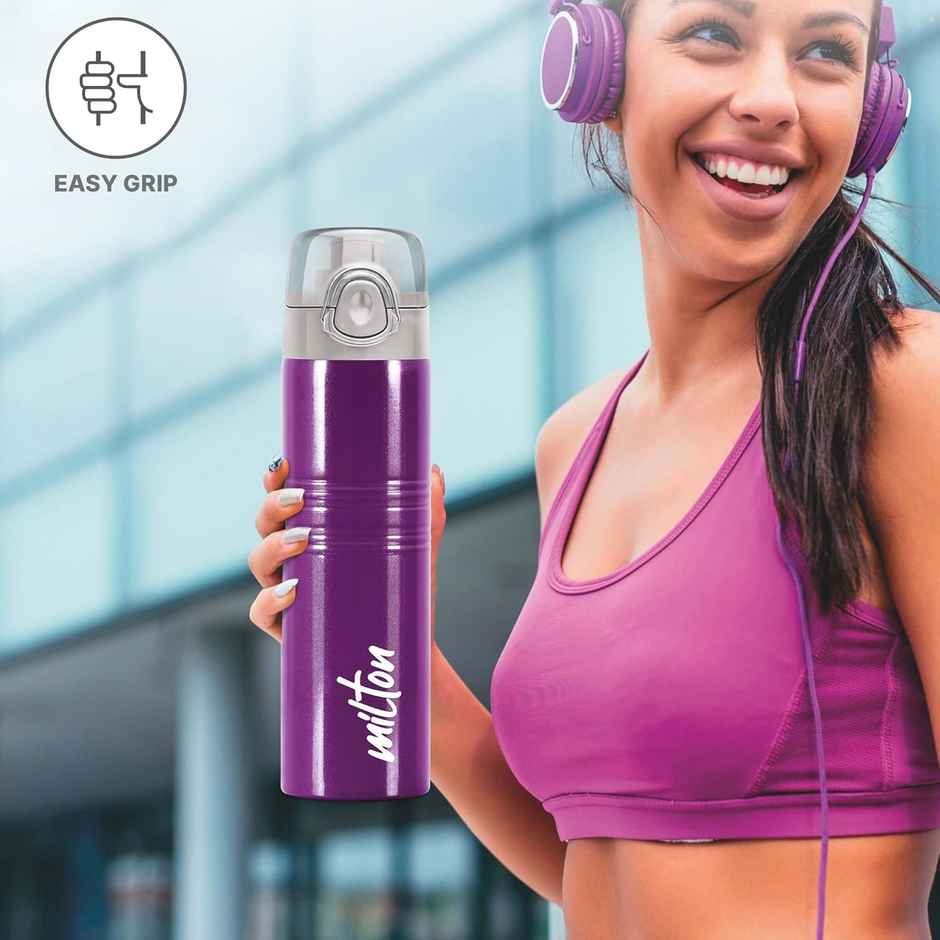 Milton Vogue 1000 Stainless Steel Water Bottle | 750 ml | Purple | Single Walled