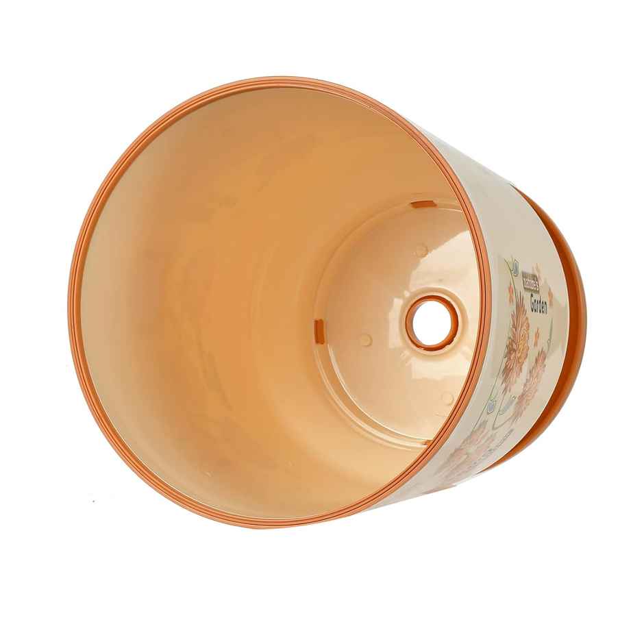 Kuber Industries Flower Design Multipurposes Plastic Sitting Stool (Cream) (HS39KUBMART023880)