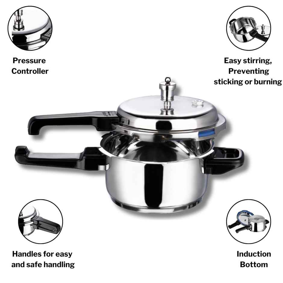 Vinod 18/8 Stainless Steel Regular Outer Lid Pressure Cooker - 2 L