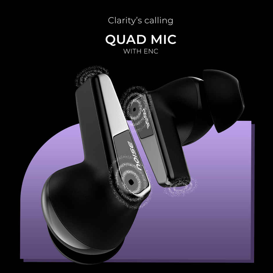 Noise Buds N1 Pro 30dB ANC 60H Battery Dual Pairing Instacharge TWS Earbuds | Chrome Black