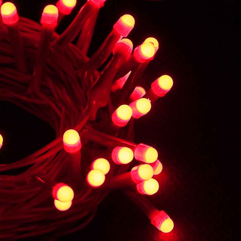 Lexton 36 Feet Long 40 LED Power Pixel Serial String/Fairy Light | Plug Sourced |Pack of 1 Red