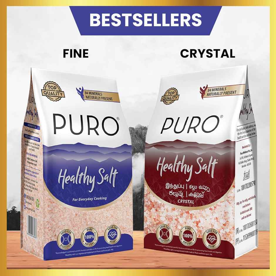 Puro Healthy Salt Rock Salt | Good for Heart & Digestion | Low Sodium | Premium Sendha Namak