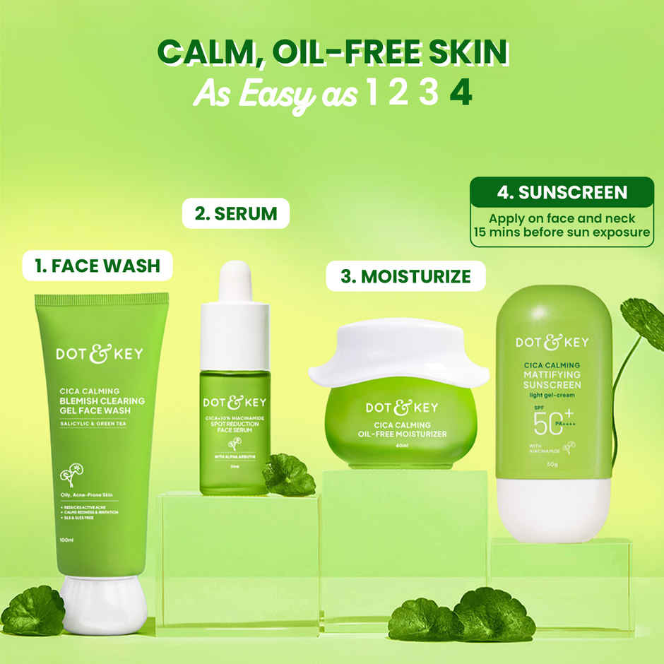 Dot & Key Cica Niacinamide Face Sunscreen SPF 50 PA+++ Uv Protection For Oily And Acne Prone Ski Combo