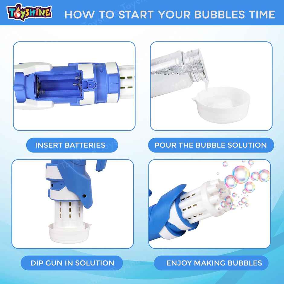 Toyshine 8 Hole Space Shuttle Design Electric Bubbles Gun Gatling Bubble Machine Toy
