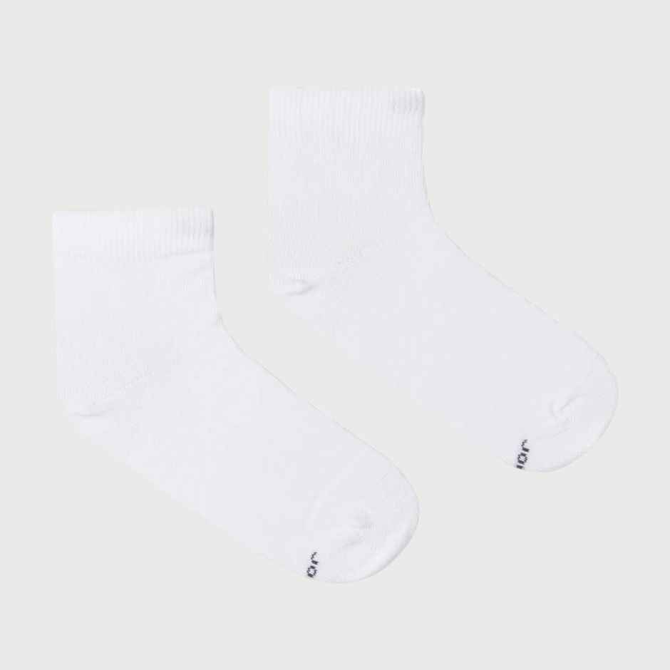 Jockey Unisex Solid Cotton, Nylon and Elastane Ankle Socks | White | 7 - 8 years