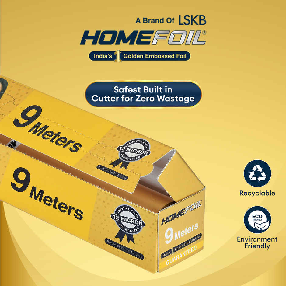 HOMEFOIL 9 Meter Golden Embossed Aluminium Foil