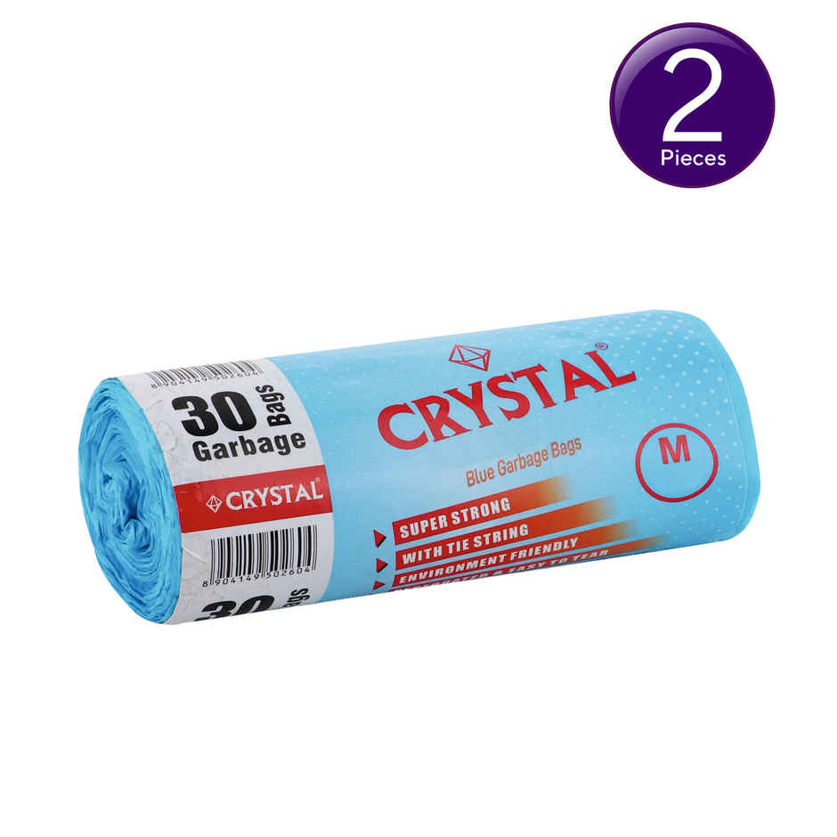 Crystal Medium Blue Garbage Bag Roll 19X21 Combo of 2